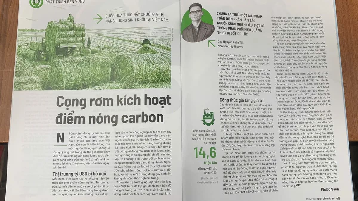 Rơm rạ "mỏ vàng" sinh khối: Lời giải cho bài toán phát thải