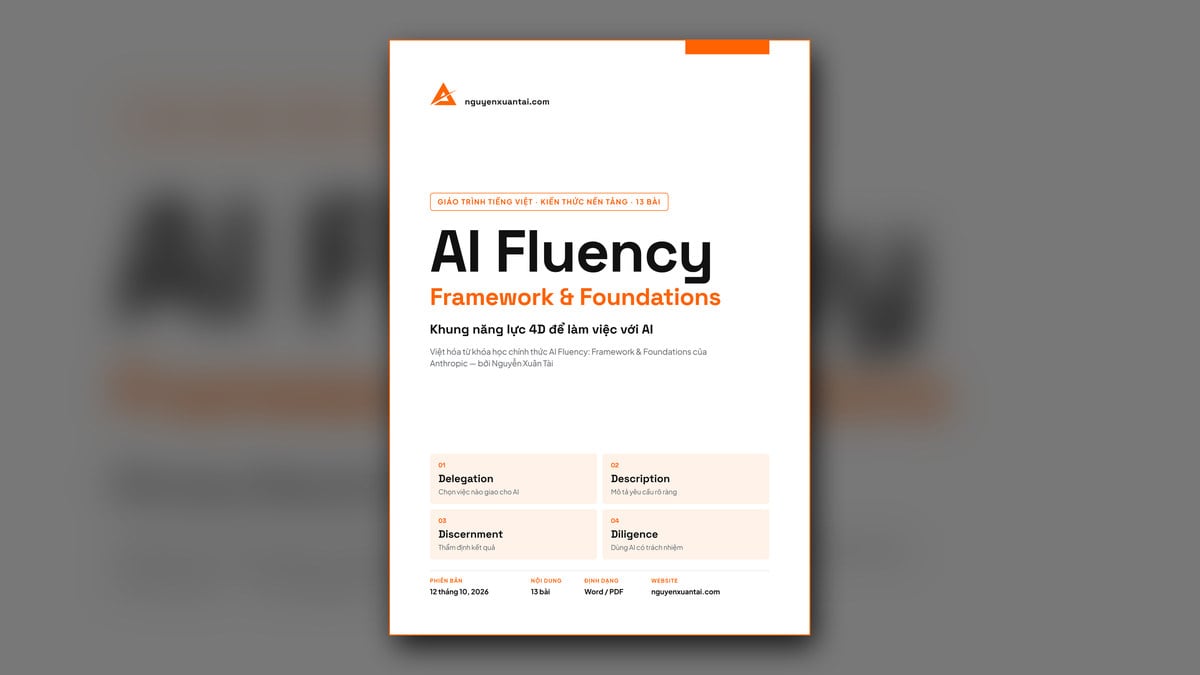 Giáo Trình AI Fluency Tiếng Việt: Khung 4D Đủ 13 Bài