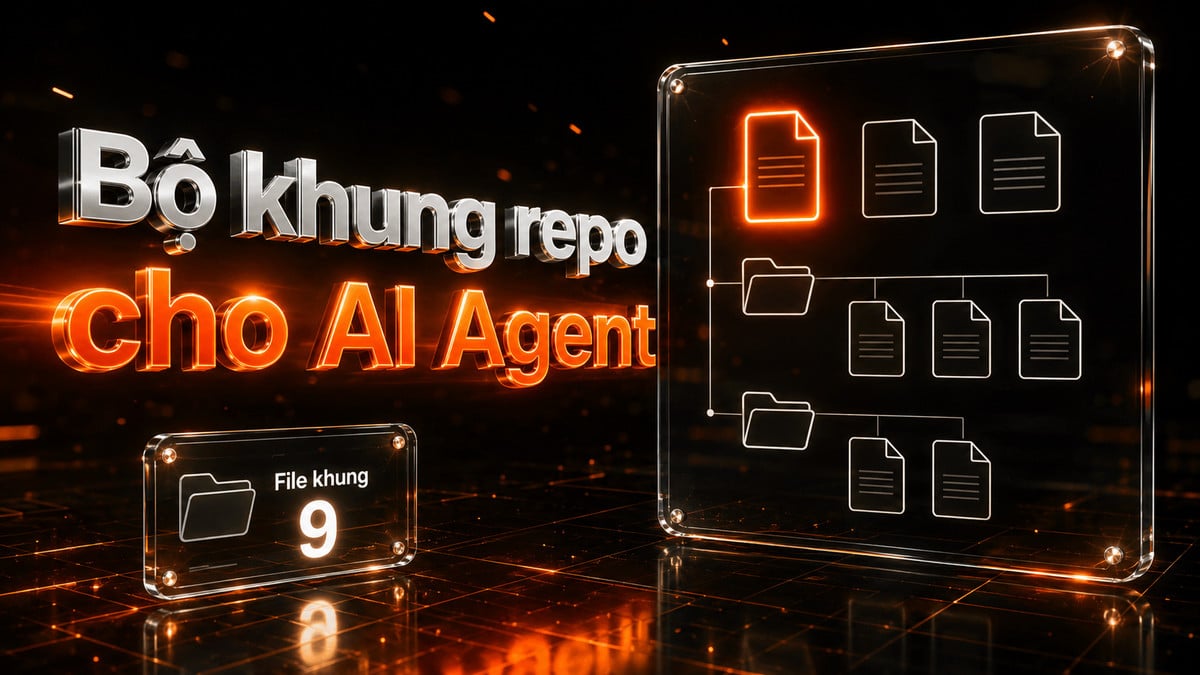 Chín file khung rỗng đứng giữa agent và cả kho mã nguồn