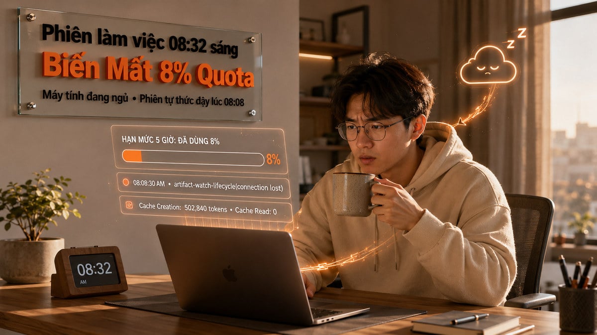 Khi phiên nằm im vẫn đốt token
